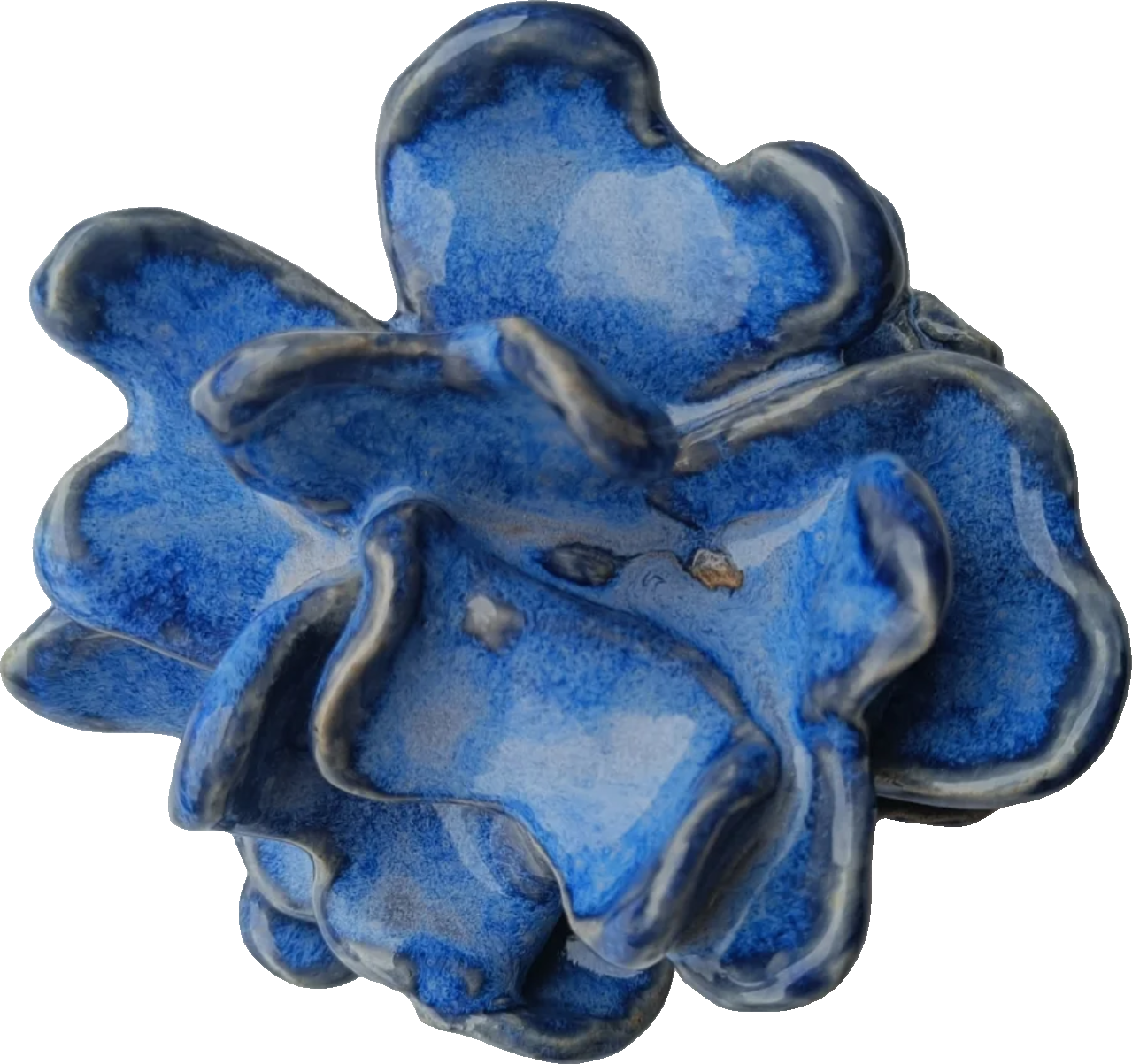 Blue ruffle bowl seen from above
